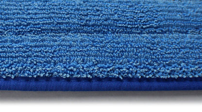 EACH   18"   STANDARD LOOP PILE Microfiber Hook and Loop Wet/Dry Mopping Pads w/BLUE Binding